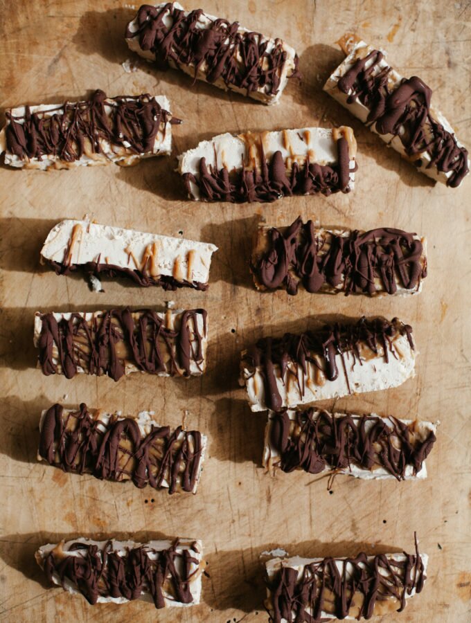 Tahini Ice Cream Bars with Miso Caramel and Chocolate | Golubka Kitchen
