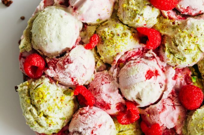 Pistachio and Raspberry Fields Ice Cream Cake | Golubka Kitchen