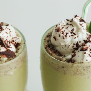 Mint and Chocolate Milkshake with Aquafaba Whipped Cream | Golubka Kitchen