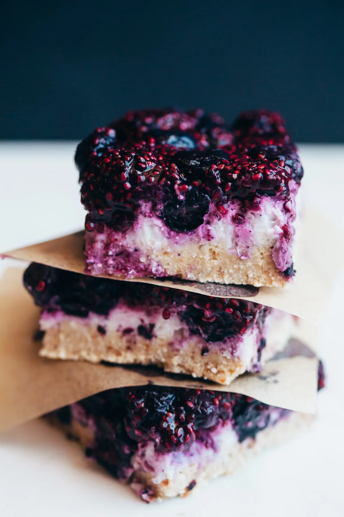 No Bake Blueberry Coconut Bars - Golubka Kitchen