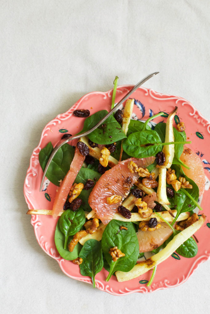 Roasted Parsnip and Pomelo Salad