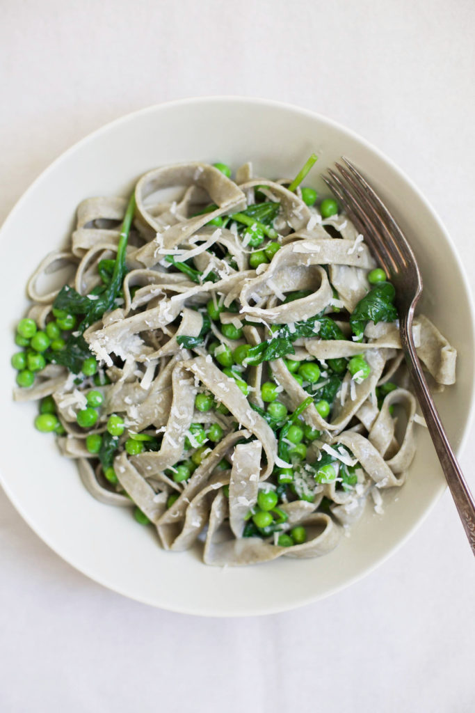 Eggless Sprouted Mung Bean Pasta, Spring Style