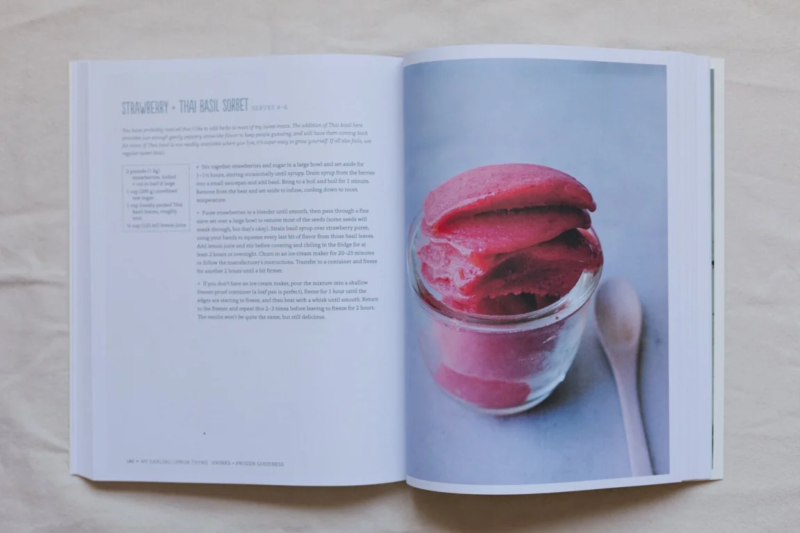 Strawberry Thai Basil Sorbet | Golubka Kitchen