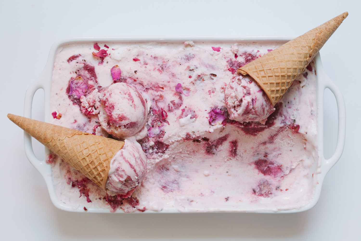Rhubarb and Rose Frozen Yogurt | Golubka Kitchen