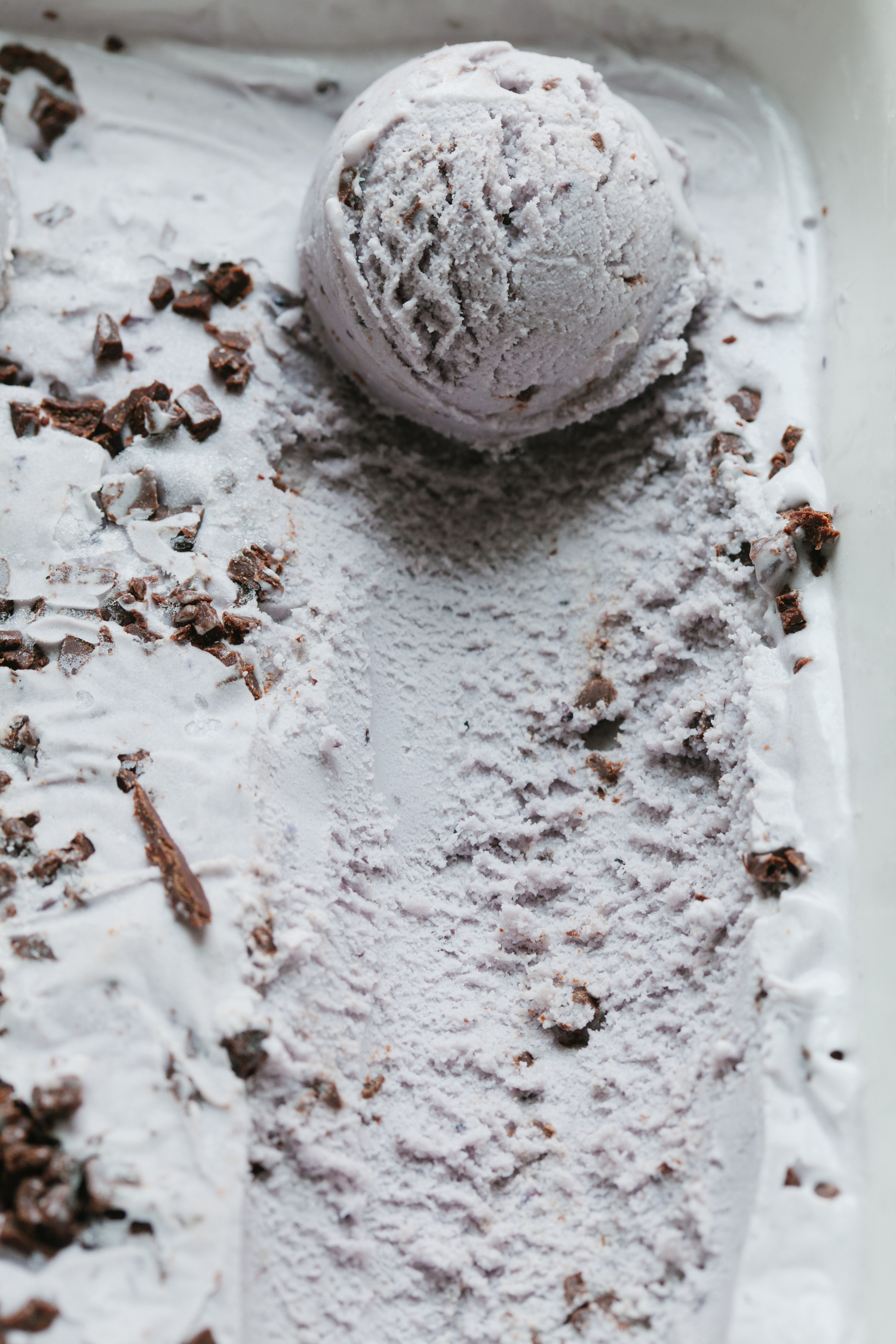 Lavender Ice Cream with Chocolate Tahini Bits | Golubka Kitchen
