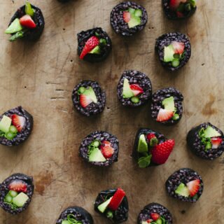 Strawberry and Asparagus Black Rice Sushi | Golubka Kitchen