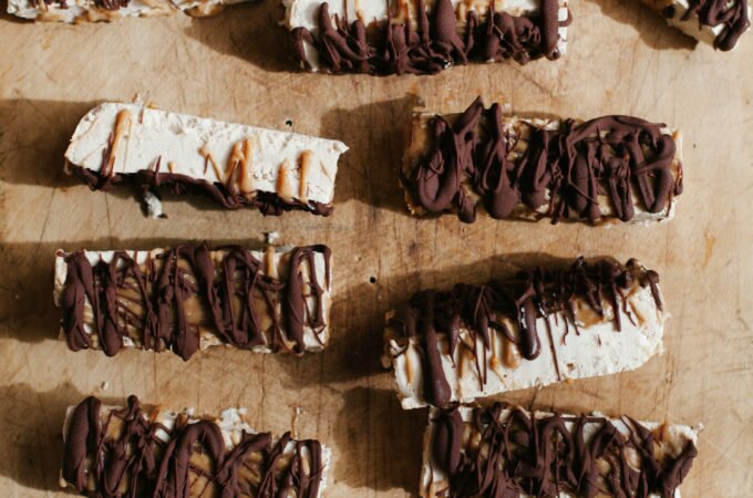Tahini Ice Cream Bars with Miso Caramel and Chocolate | Golubka Kitchen