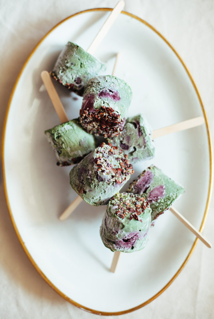 Superfood ‘Cherry Garcia’ Pops with a Chocolate Core – Ice Cream Sunday