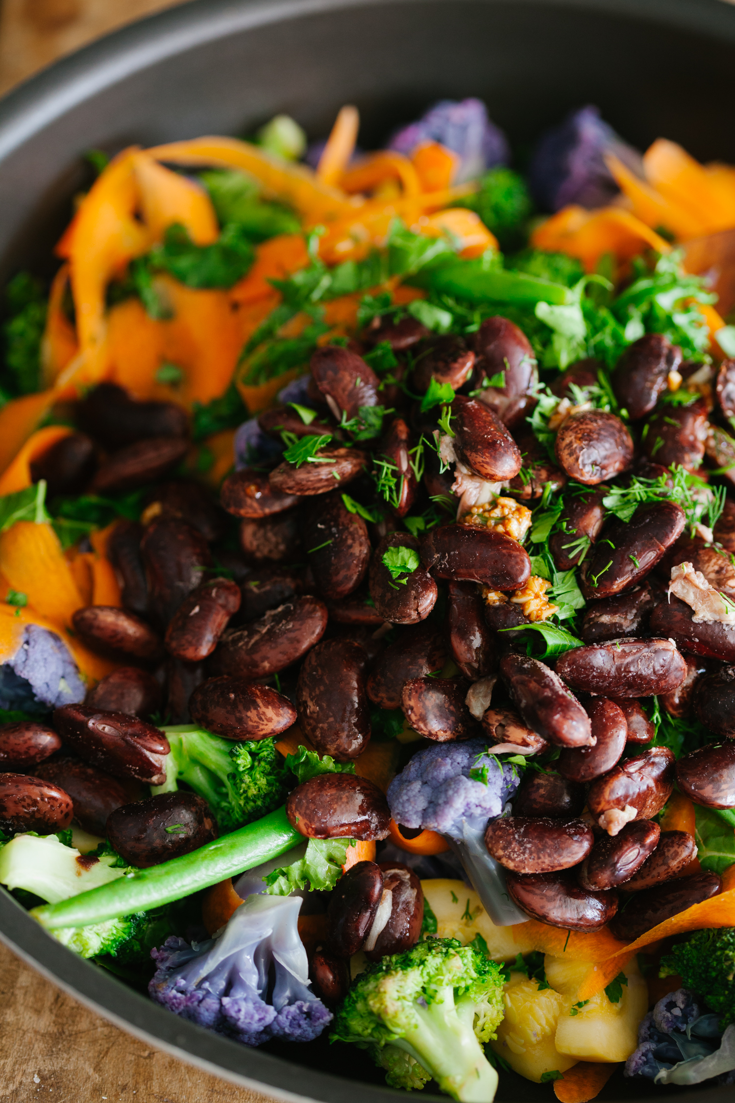 Marinated Summer Vegetables and Beans over Freekeh | Golubka Kitchen