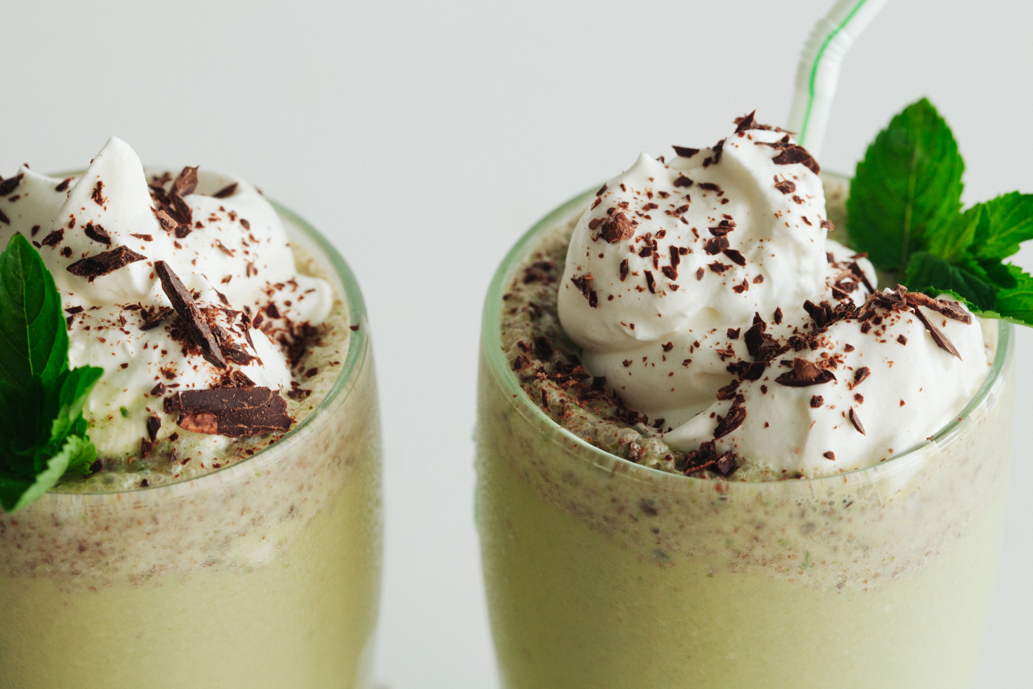 Mint and Chocolate Milkshake with Aquafaba Whipped Cream | Golubka Kitchen