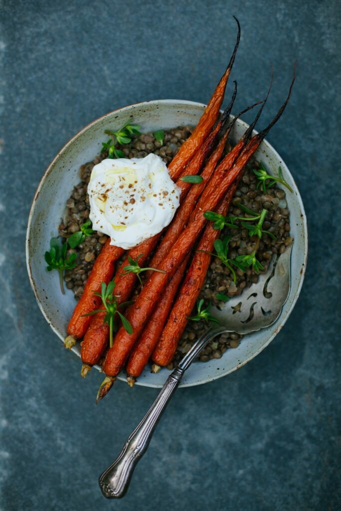 Spice-Roasted Carrots with Lentils from Modern Potluck (& a Giveaway)