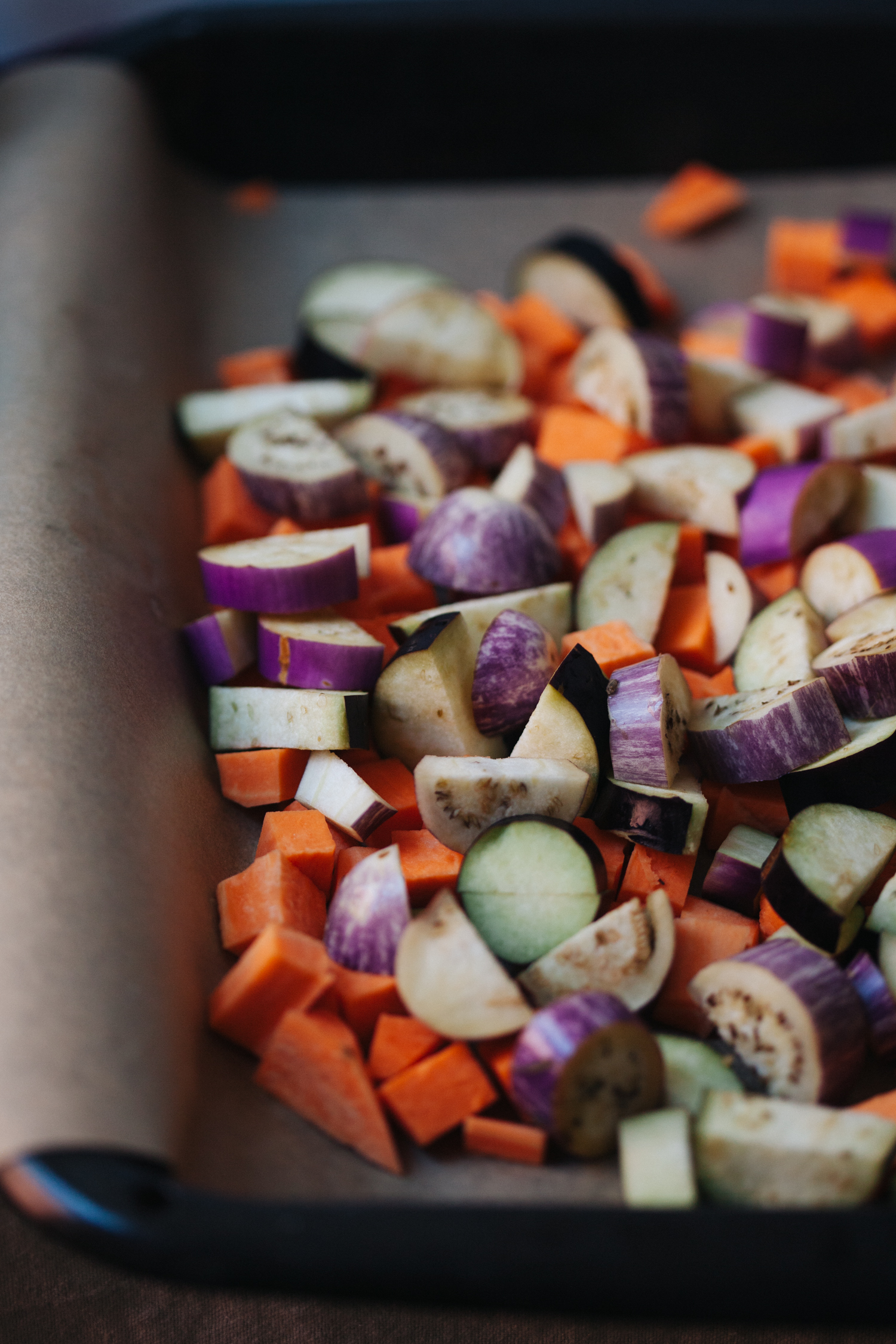 Fig, Sweet Potato and Eggplant Bowl with Hazelnut Vinaigrette | Golubka Kitchen