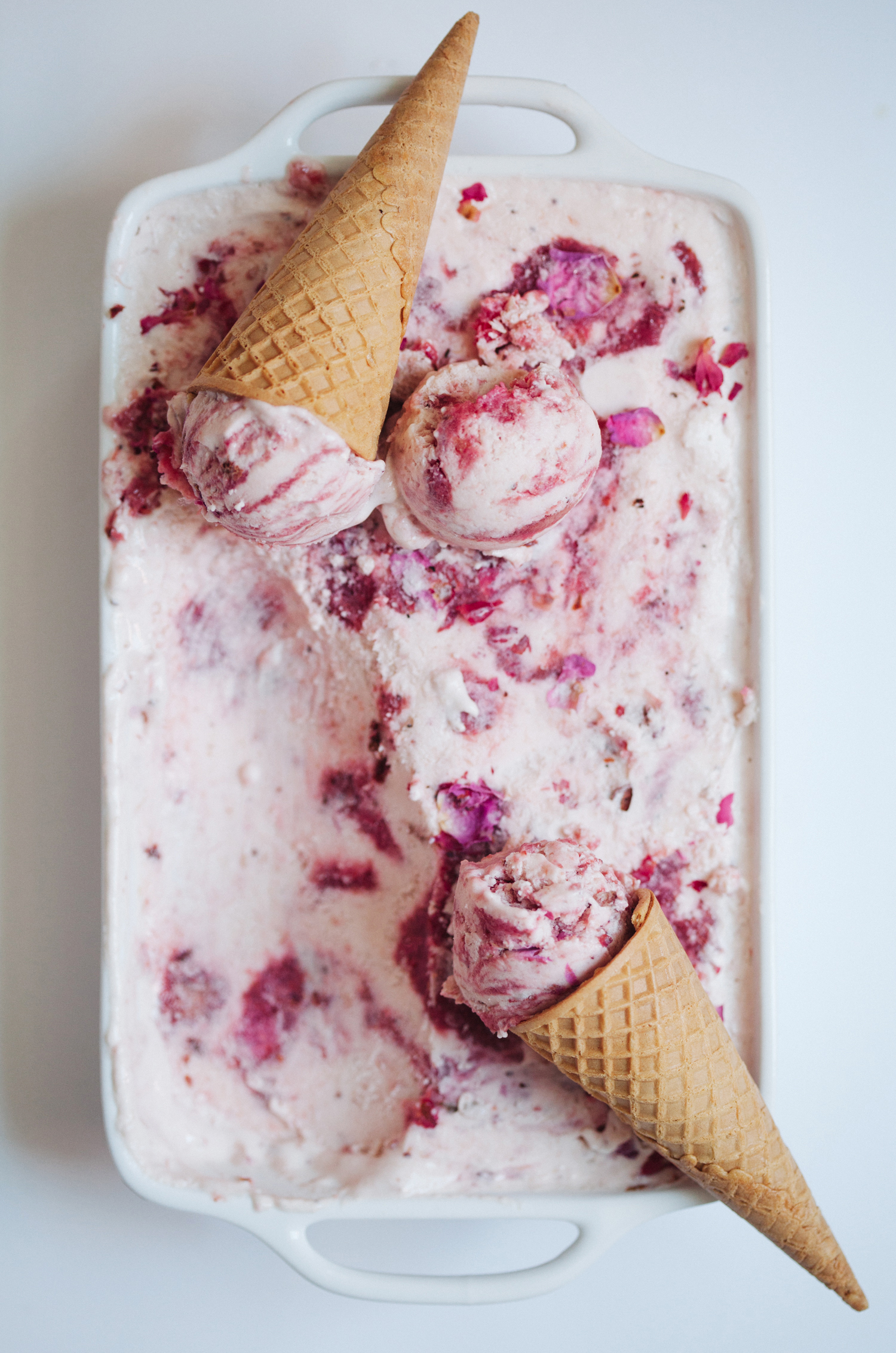 Rose and Rhubarb Frozen Yogurt | Golubka Kitchen