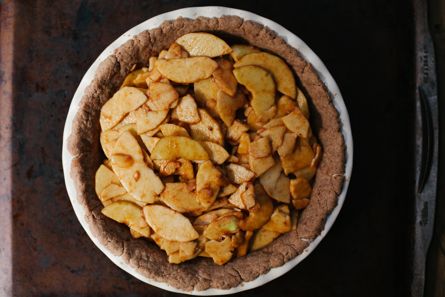 Apple Pecan Pie with Salted Pumpkin Caramel | Golubka Kitchen