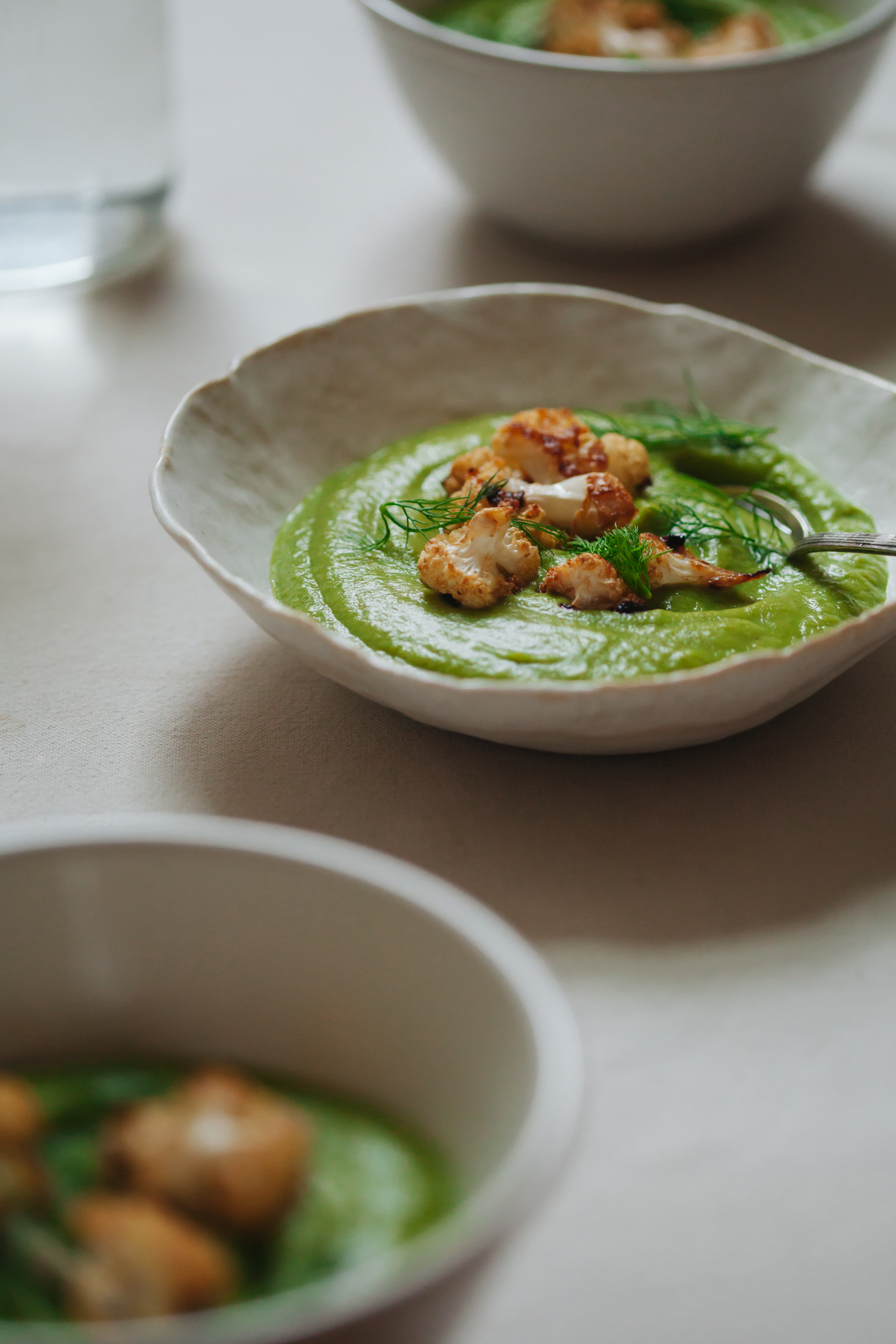 Winter Root and Fennel Soup with Greens Caramelized Cauliflower | Golubka Kitchen