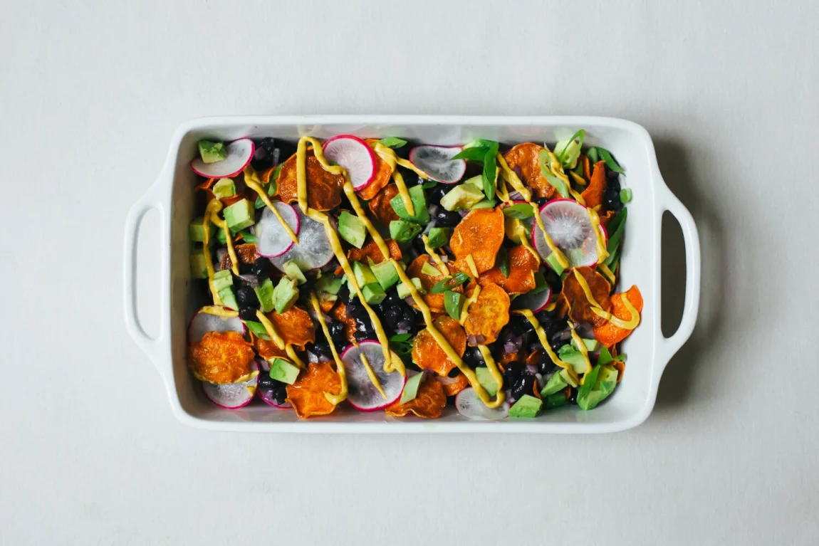 Sweet Potato Nachos with Cheesy Chipotle Sauce and All the Fixings | Golubka Kitchen