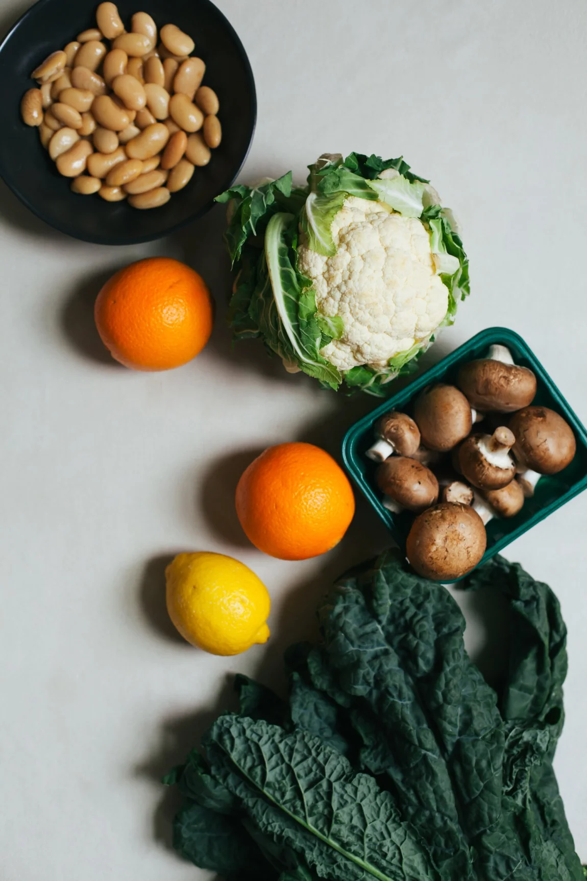 Cauliflower Rice with Zingy White Beans and Kale - Golubka Kitchen