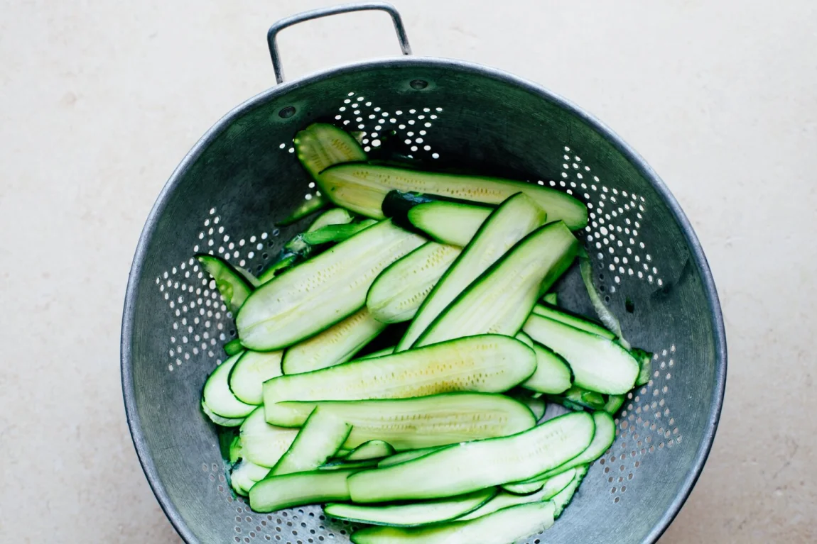 Fennel Marinated Zucchini and Mung Beans - Golubka Kitchen