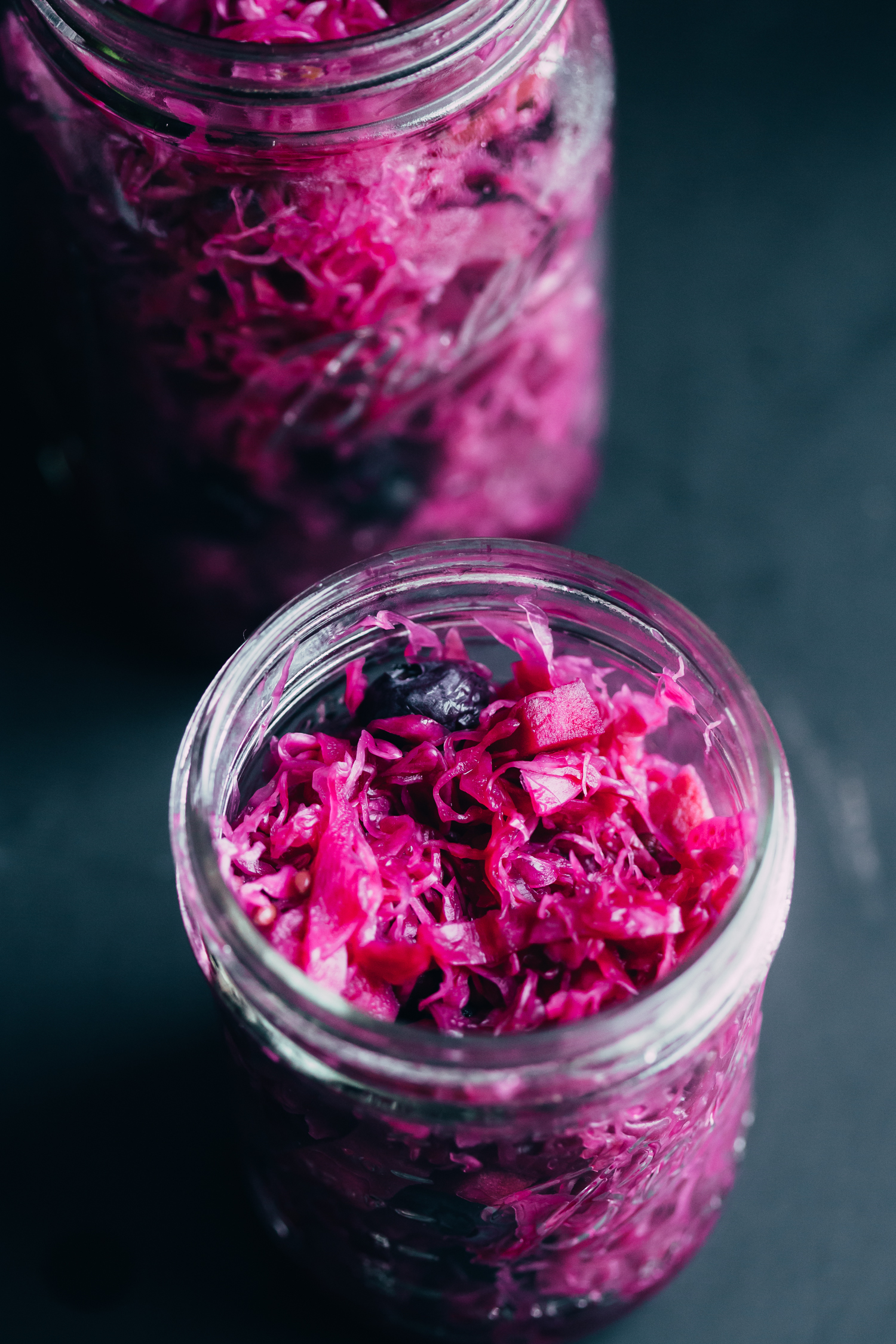 Red Cabbage, Blueberry and Apple Sauerkraut - Golubka Kitchen