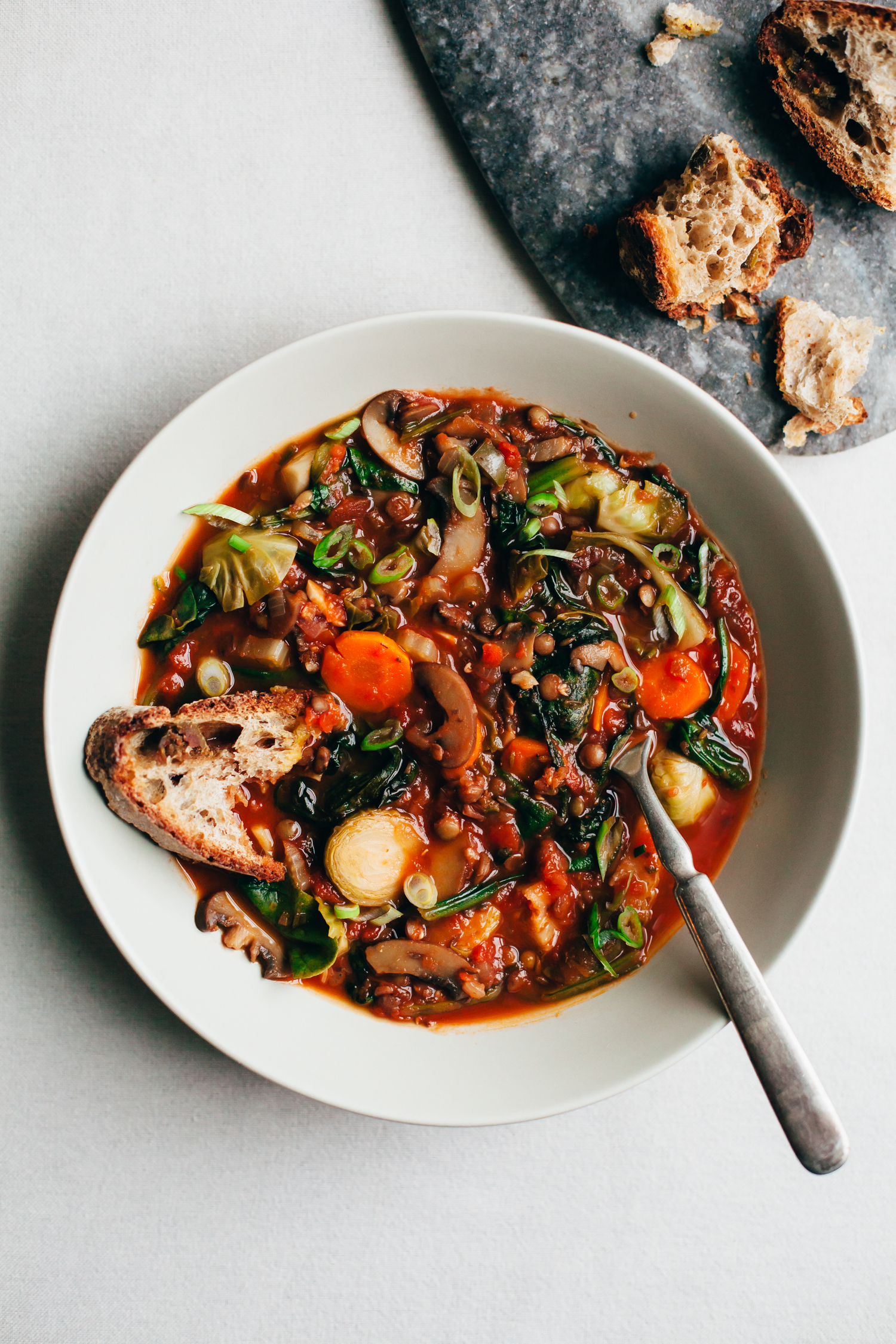 Brussels Sprout Tomato Stew (Plant-Based Fall Meal Plan, Part 2) - Golubka Kitchen