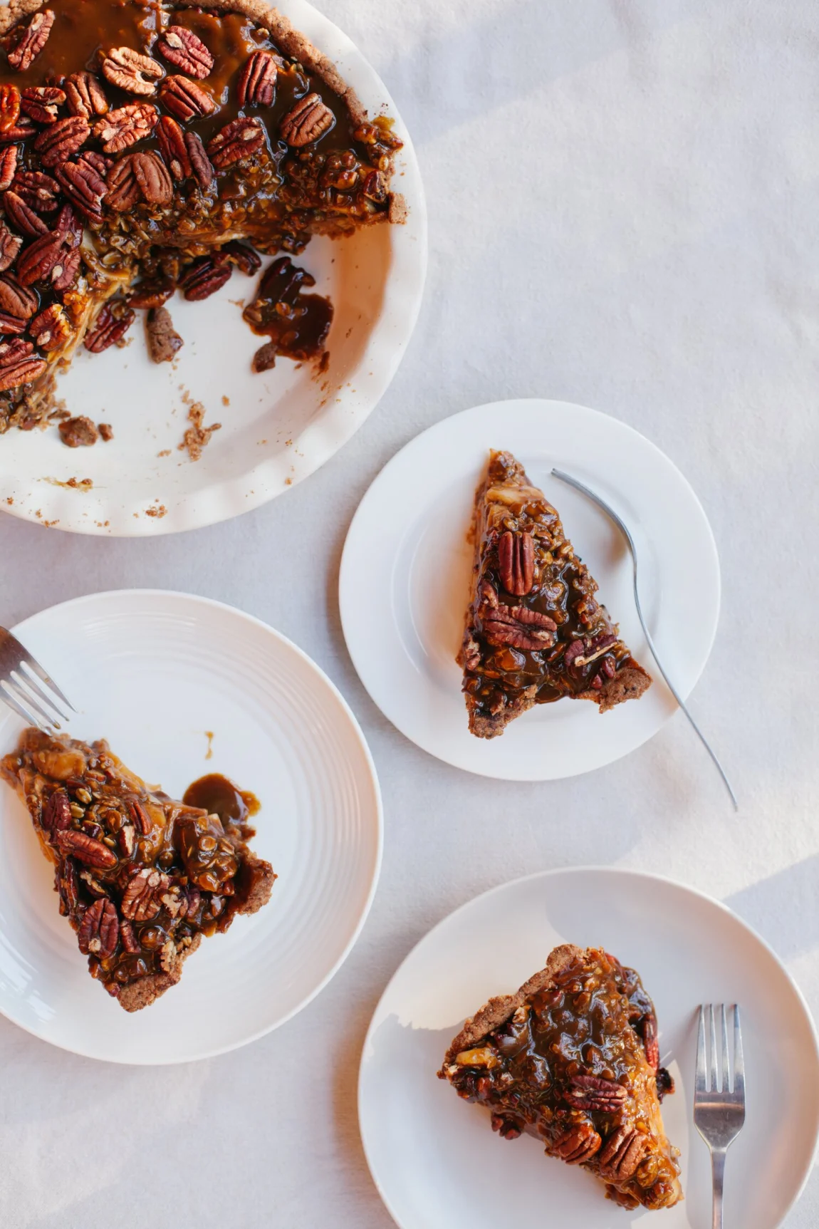 Apple Pecan Pie with Salted Pumpkin Caramel - Golubka Kitchen