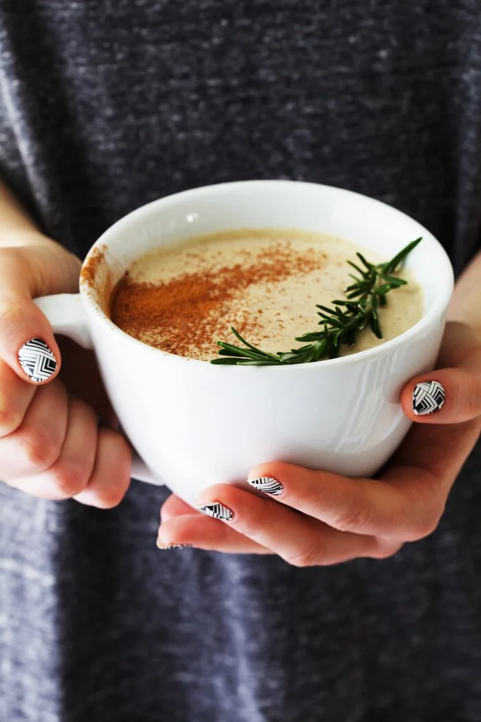Rosemary Hot White Chocolate - Golubka Kitchen
