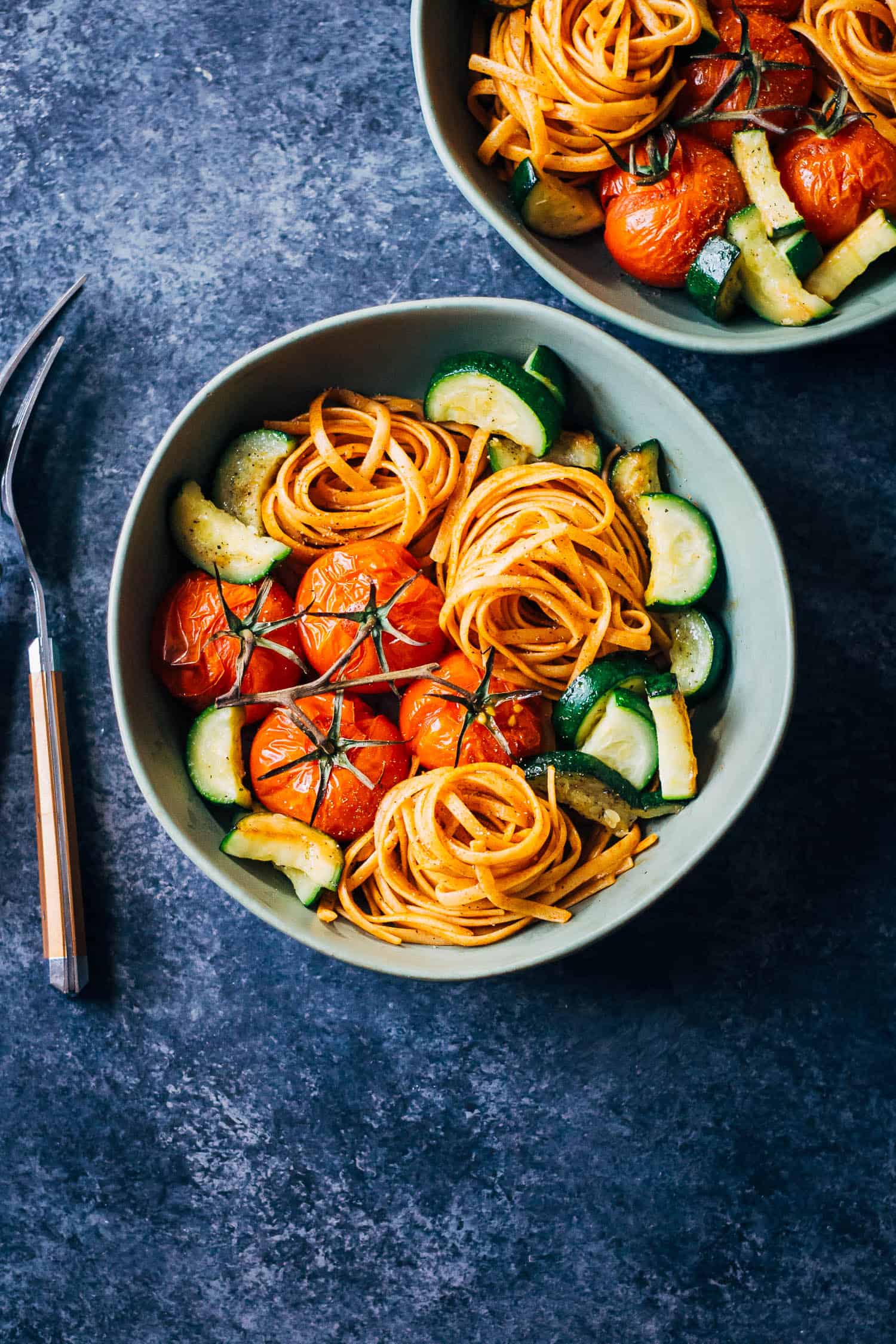 Blistered Tomato Fettuccine in Smoky Sauce from Simply Vibrant cookbook