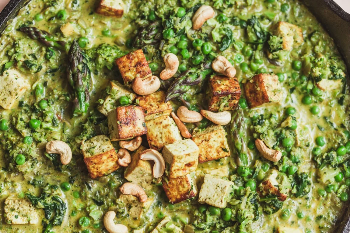 Tofu Saag Paneer, Spring Style - Golubka Kitchen