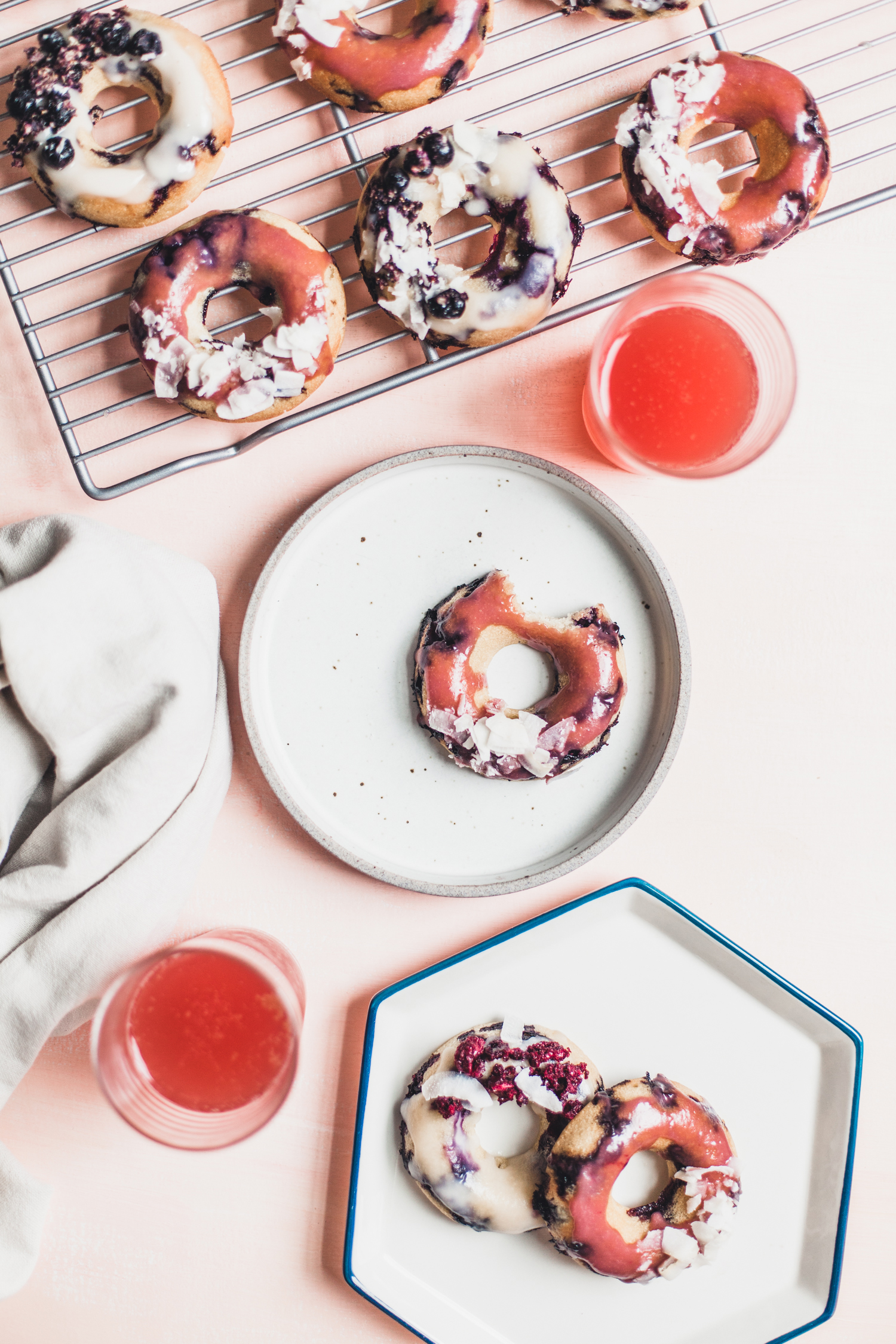 Gluten-Free Lemon Blueberry Donuts with a Coconut Glaze - Golubka Kitchen