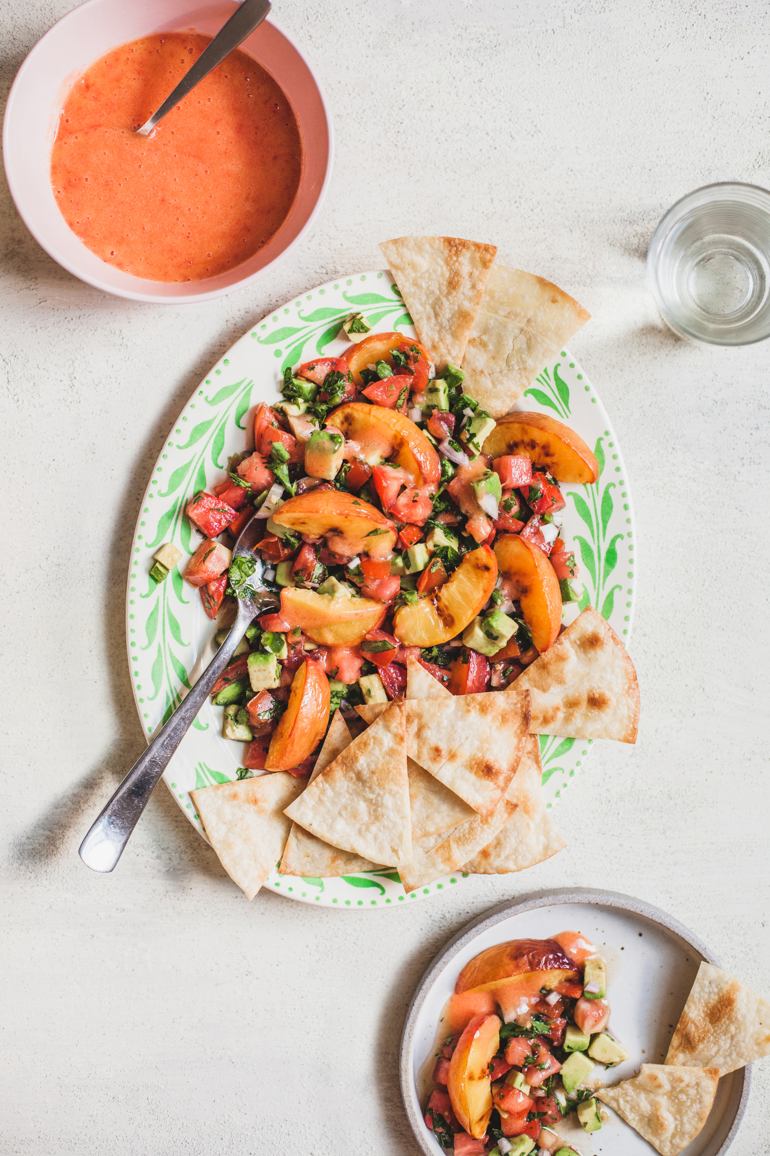 Salsa-Style Peach Panzanella from Cook Share Eat Vegan - Golubka Kitchen