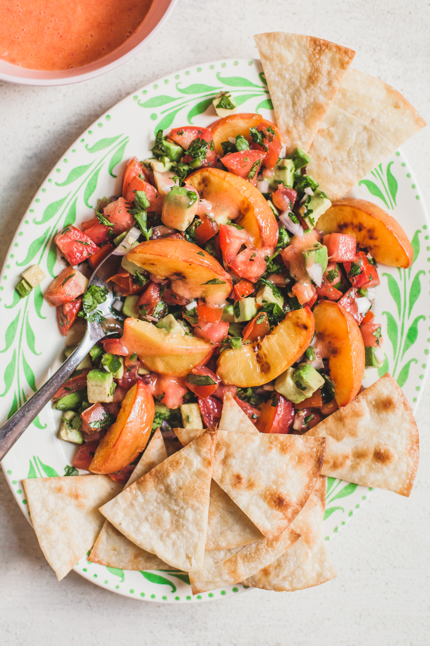 Salsa-Style Peach Panzanella from Cook Share Eat Vegan - Golubka Kitchen