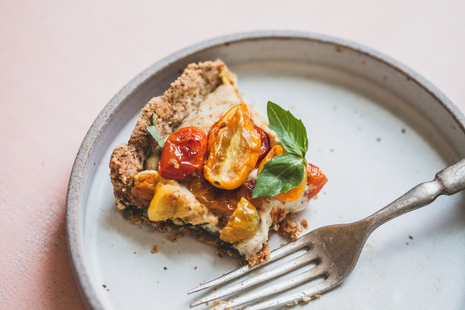 Grain-Free Tomato Tart with Cauliflower Ricotta - Golubka Kitchen