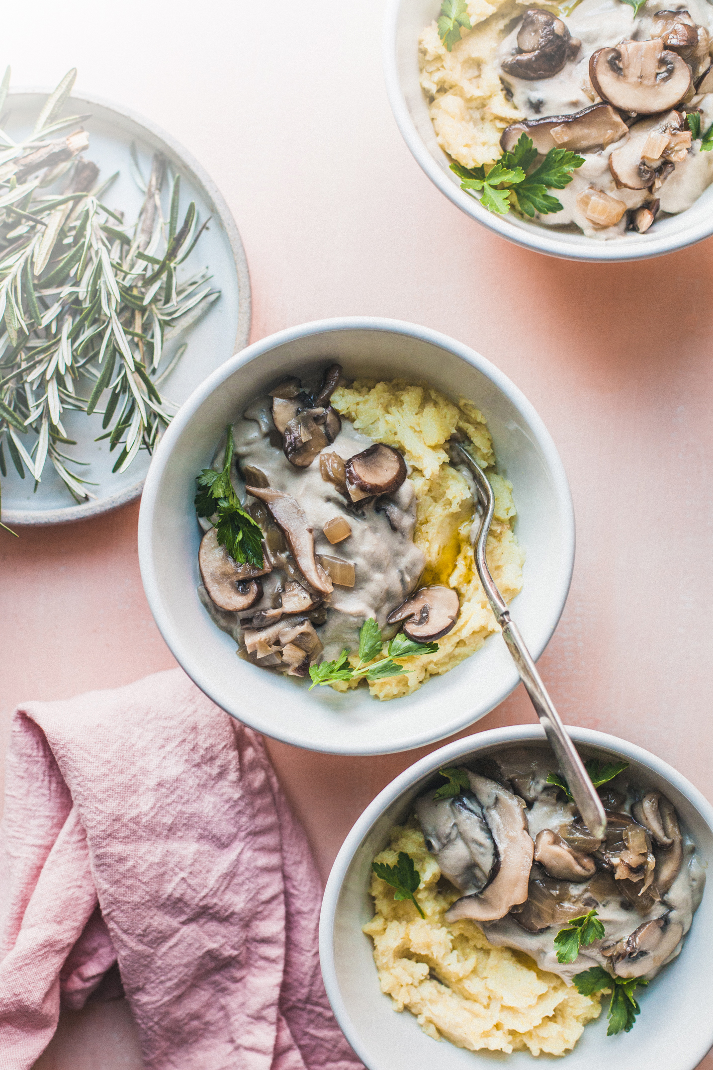 Mushroom Gravy over Potato-Parsnip Mash - Golubka Kitchen Meal Plan