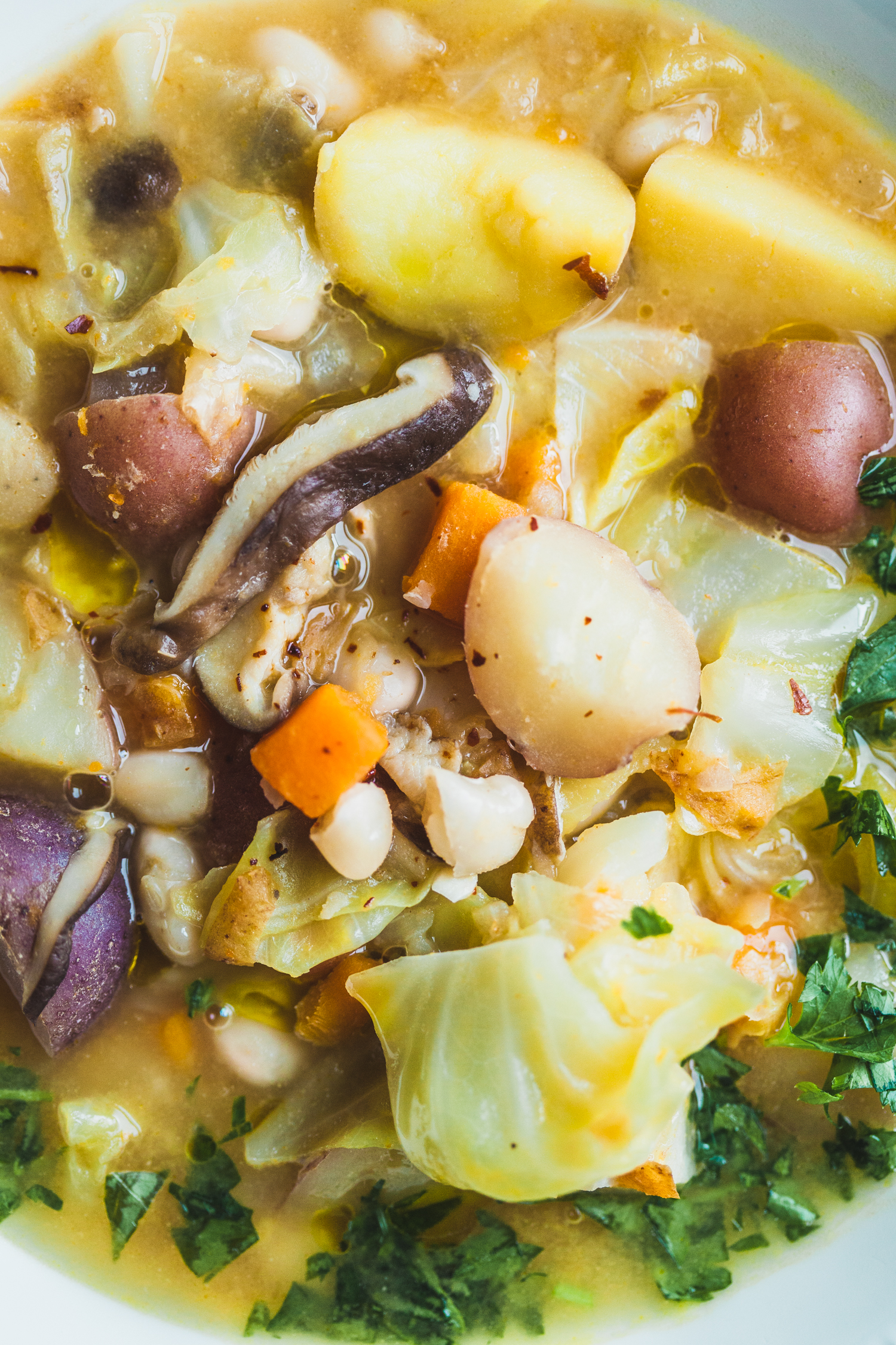 Golden Potato, Cabbage, and White Bean Stew - Abruzzo Inspired - Golubka Kitchen
