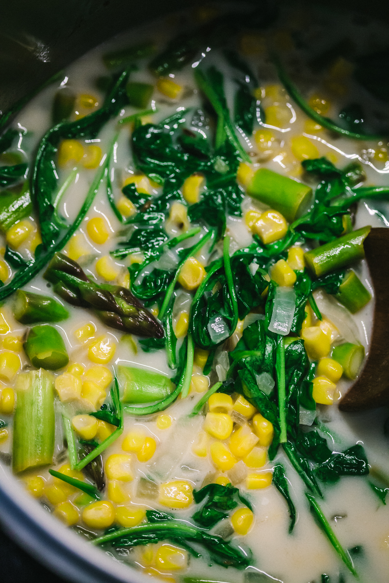 Asparagus Corn Chowder - Golubka Kitchen