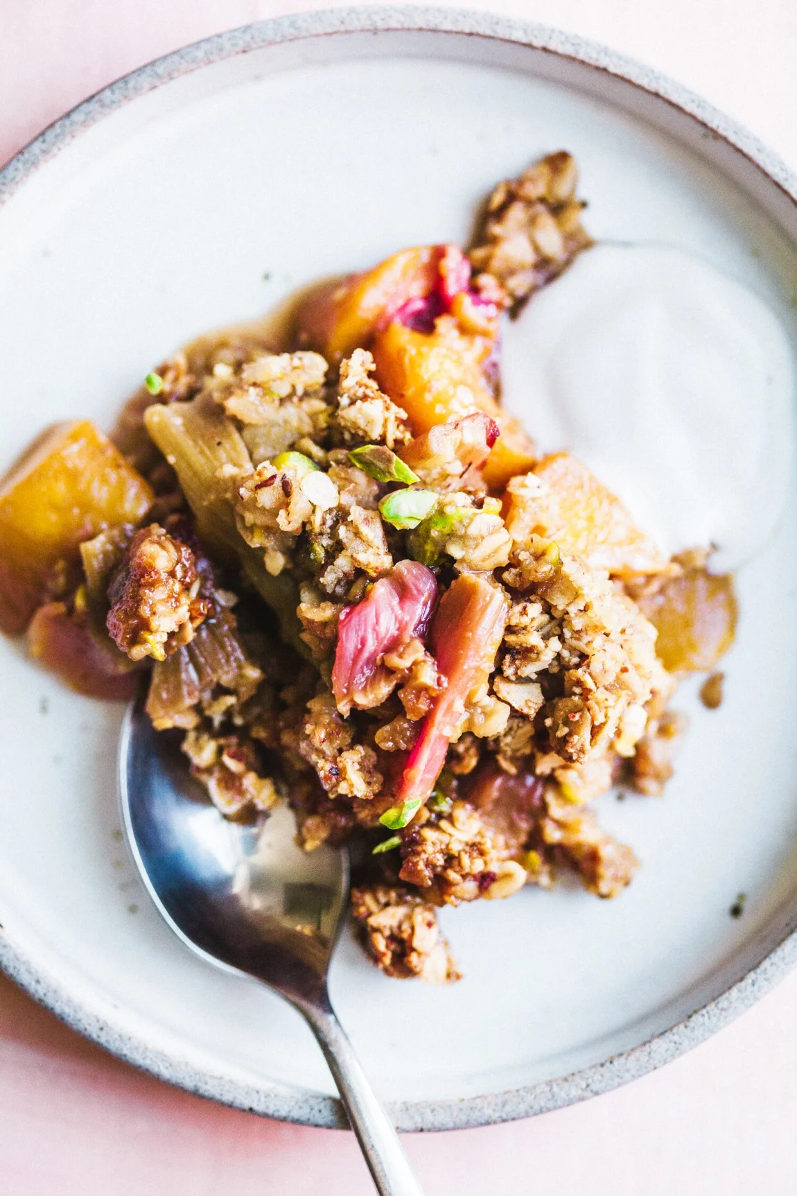 Easy Rhubarb Mango Crisp - Golubka Kitchen