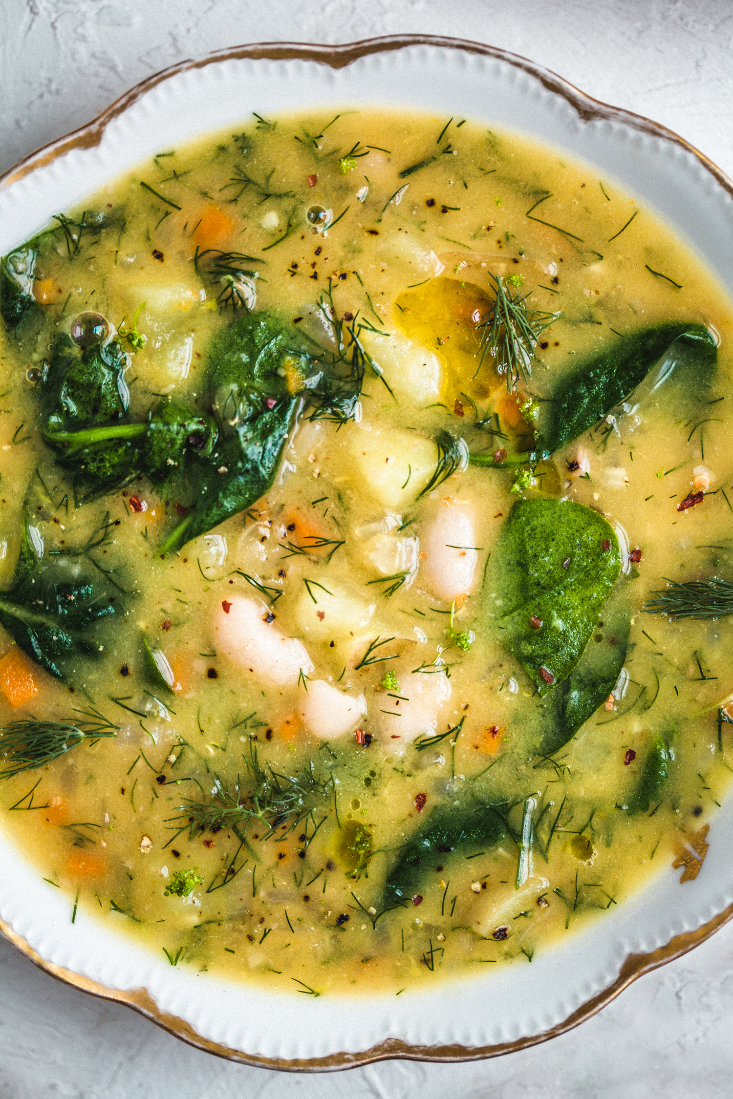 Lemon-Dill White Bean & Potato Soup - Golubka Kitchen