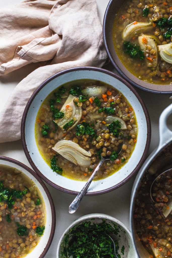Fennel and Lentil Soup with Gremolata
