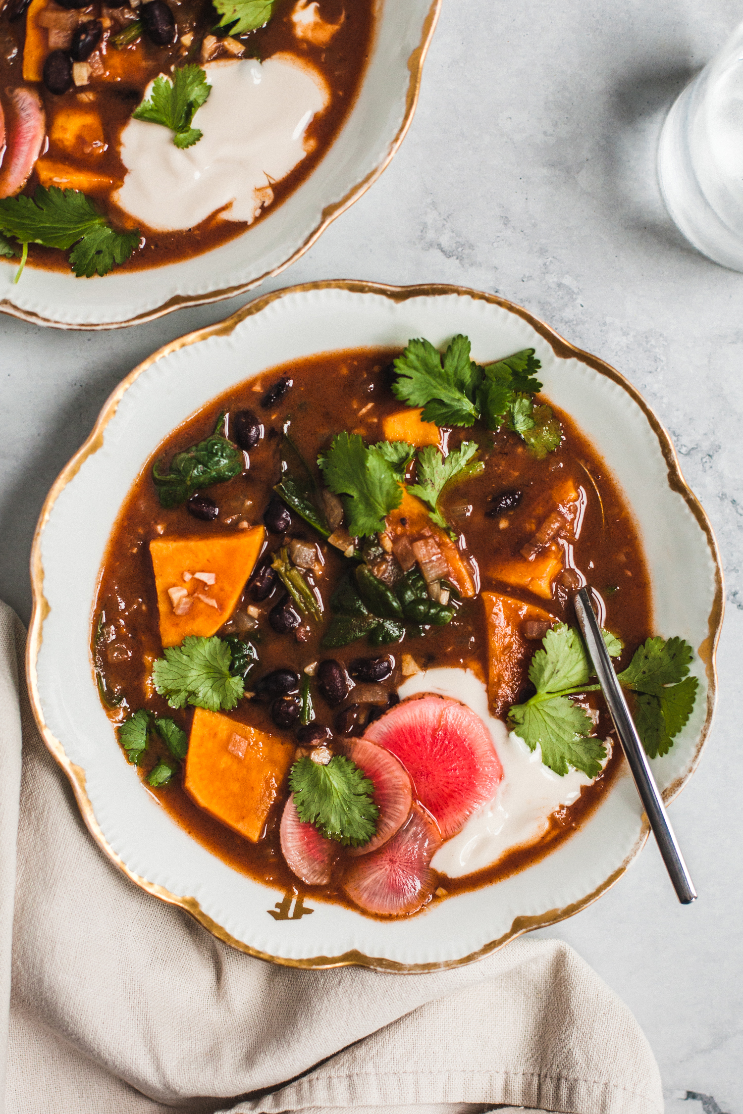 Spicy Black Bean and Sweet Potato Soup - Golubka Kitchen